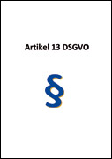 Deckblatt Artikel 13 DSGVO