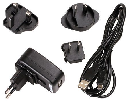 USB AC adapter with 4 adapters and USB cable