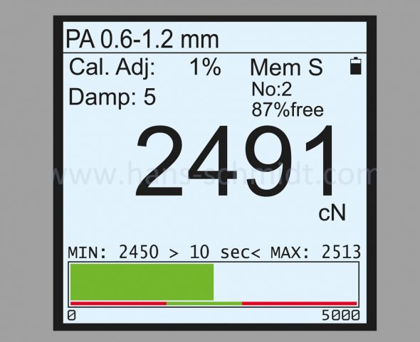 Display mit Bargraph Zugspannungsmesser Modellreihe DTX